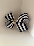 Navy and white medium bow