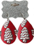 Large Christmas Tree Cake Earrings